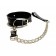 Черный ошейник с поводком из эко-кожи - БДСМ Арсенал - купить с доставкой в Ростове-на-Дону