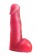 Розовая гелевая насадка с мошонкой для страпона - 17,8 см. - LOVETOY (А-Полимер) - купить с доставкой в Ростове-на-Дону
