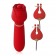 Красный вибромассажёр с зажимами для сосков - 16 см. - A-LOVING купить в Ростове-на-Дону с доставкой в Orgasmix.ru Красный вибромассажёр с зажимами для сосков - 16 см. - A-LOVING
