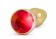 Золотистая анальная пробка-ёлочка с красным кристаллом - 11,5 см. - Shots Media BV - купить с доставкой в Ростове-на-Дону