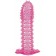 Гелевая розовая насадка с шипами - 12 см. - Toyfa Basic - в Ростове-на-Дону купить с доставкой
