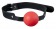 Красный силиконовый кляп-шар с ремешками из полиуретана Solid Silicone Ball Gag - Blush Novelties - купить с доставкой в Ростове-на-Дону