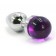 Серебристая анальная пробка с фиолетовой сферой в основании - 6 см. - Kanikule - купить с доставкой в Ростове-на-Дону