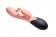 Персиковый вибратор Gemini с клиторальным стимулятором и нагревом - 20,8 см. - Le Frivole