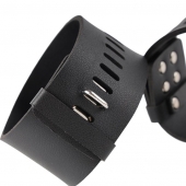 Черные гладкие наручники с металлическими вставками - Erozon - купить с доставкой в Ростове-на-Дону