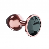 Пробка цвета розового золота с черным кристаллом Diamond Jet Shine L - 8,3 см. - Lola toys - купить с доставкой в Ростове-на-Дону