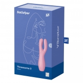 Розовый клиторальный вибромассажер Threesome 3 - Satisfyer