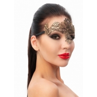Стильная золотистая женская карнавальная маска - Джага-Джага купить с доставкой