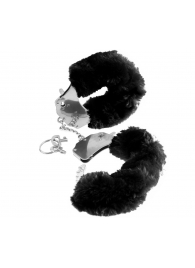 Металлические наручники Furry Love Cuffs с черным мехом - Pipedream - купить с доставкой в Ростове-на-Дону