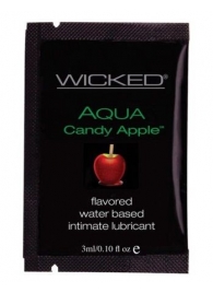 Лубрикант с ароматом сахарного яблока WICKED AQUA Candy Apple - 3 мл. - Wicked - купить с доставкой в Ростове-на-Дону