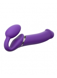 Фиолетовый безремневой вибрострапон Silicone Bendable Strap-On - size XL - Strap-on-me - купить с доставкой в Ростове-на-Дону