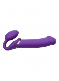 Фиолетовый безремневой вибрострапон Silicone Bendable Strap-On - size XL - Strap-on-me - купить с доставкой в Ростове-на-Дону