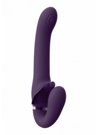 Фиолетовый женский безремневой вибрострапон Satu - 23 см. - Shots Media BV - купить с доставкой в Ростове-на-Дону