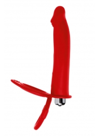 Красная насадка на пенис для двойного проникновения - 19 см. - ToyFa - купить с доставкой в Ростове-на-Дону