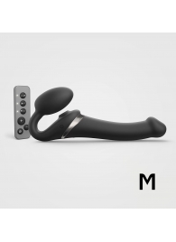 Черный безремневой страпон Multi Orgasm Size M с клиторальной стимуляцией - Strap-on-me - купить с доставкой в Ростове-на-Дону