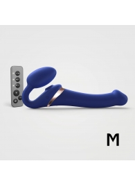 Синий безремневой страпон Multi Orgasm Size M с клиторальной стимуляцией - Strap-on-me - купить с доставкой в Ростове-на-Дону