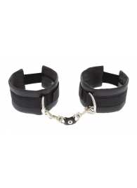 Чёрные полиуретановые наручники Luxurious Handcuffs - Blush Novelties - купить с доставкой в Ростове-на-Дону