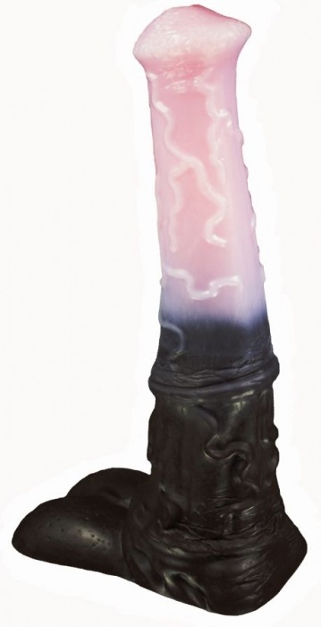 Черно-розовый фаллоимитатор  Мустанг large  - 43,5 см. - Erasexa - купить с доставкой в Ростове-на-Дону