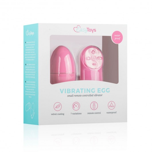 Розовое виброяйцо Vibrating Egg с пультом ДУ - Easy toys