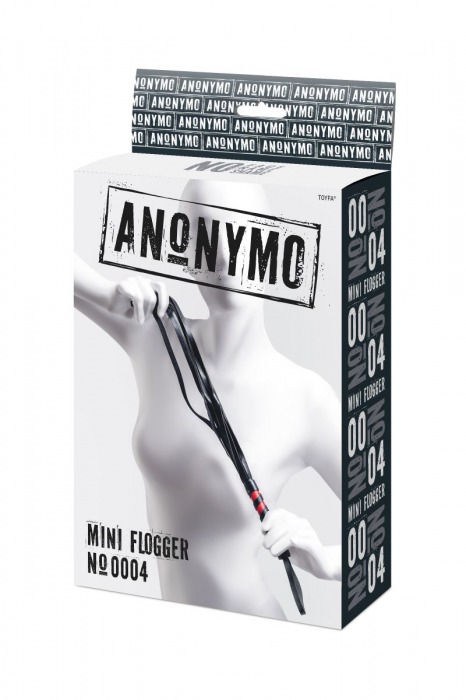 Черно-красный флоггер Anonymo - 45 см. - ToyFa - купить с доставкой в Ростове-на-Дону