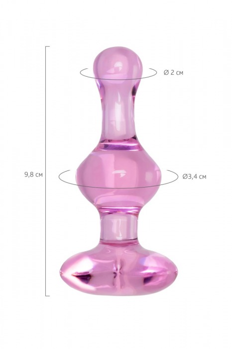 Розовая фигурная анальная втулка - 9,8 см. - Sexus