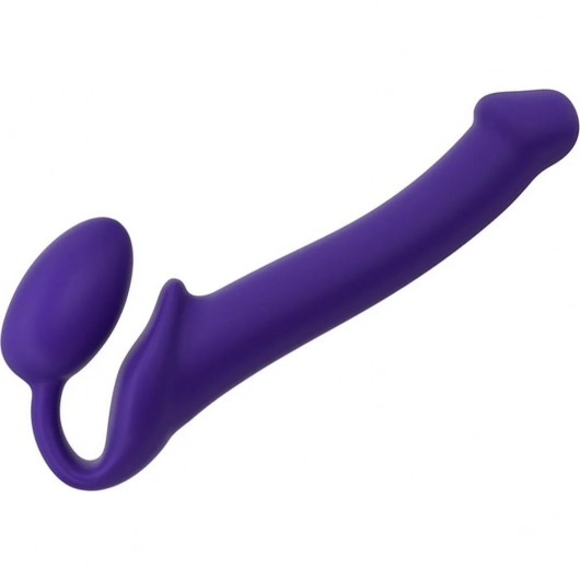 Фиолетовый безремневой страпон Silicone Bendable Strap-On - size M - Strap-on-me - купить с доставкой в Ростове-на-Дону