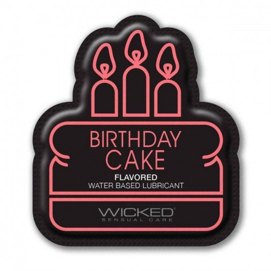 Лубрикант на водной основе со вкусом торта с кремом Wicked Aqua Birthday cake - 3 мл. - Wicked - купить с доставкой в Ростове-на-Дону