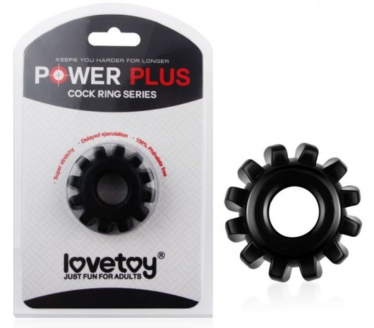Чёрное эрекционное кольцо для пениса Power Plus - Lovetoy - в Ростове-на-Дону купить с доставкой