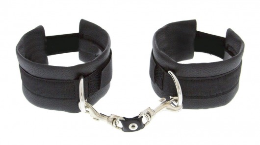 Чёрные полиуретановые наручники Luxurious Handcuffs - Blush Novelties - купить с доставкой в Ростове-на-Дону