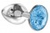 Малая серебристая анальная пробка Diamond Light blue Sparkle Small с голубым кристаллом - 7 см. - Lola Games - купить с доставкой в Ростове-на-Дону